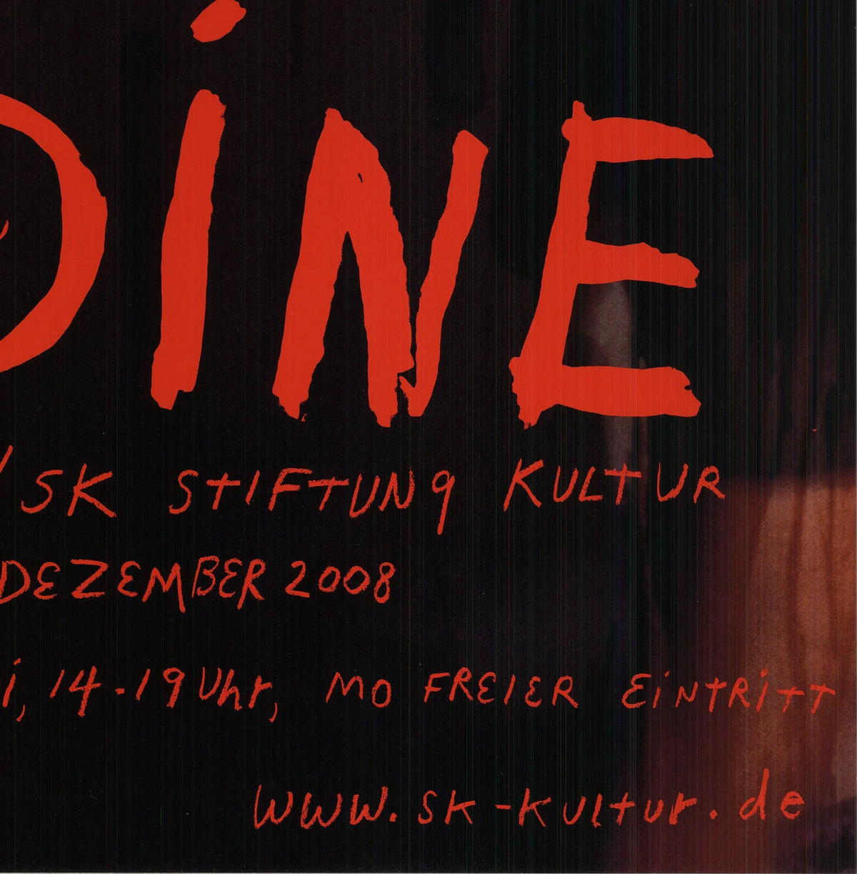 Jim Dine signed poster titled Disappearing before Gehard and Susanne exhibition, displayed in a clear view of the artwork.