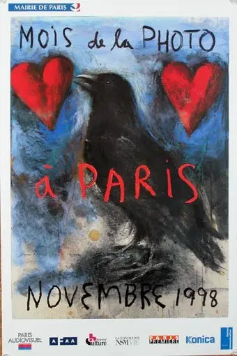 Original 1998 Jim Dine Mois de la Photo Paris serigraph, featuring abstract art and vibrant colors by the renowned artist Jim Dine.