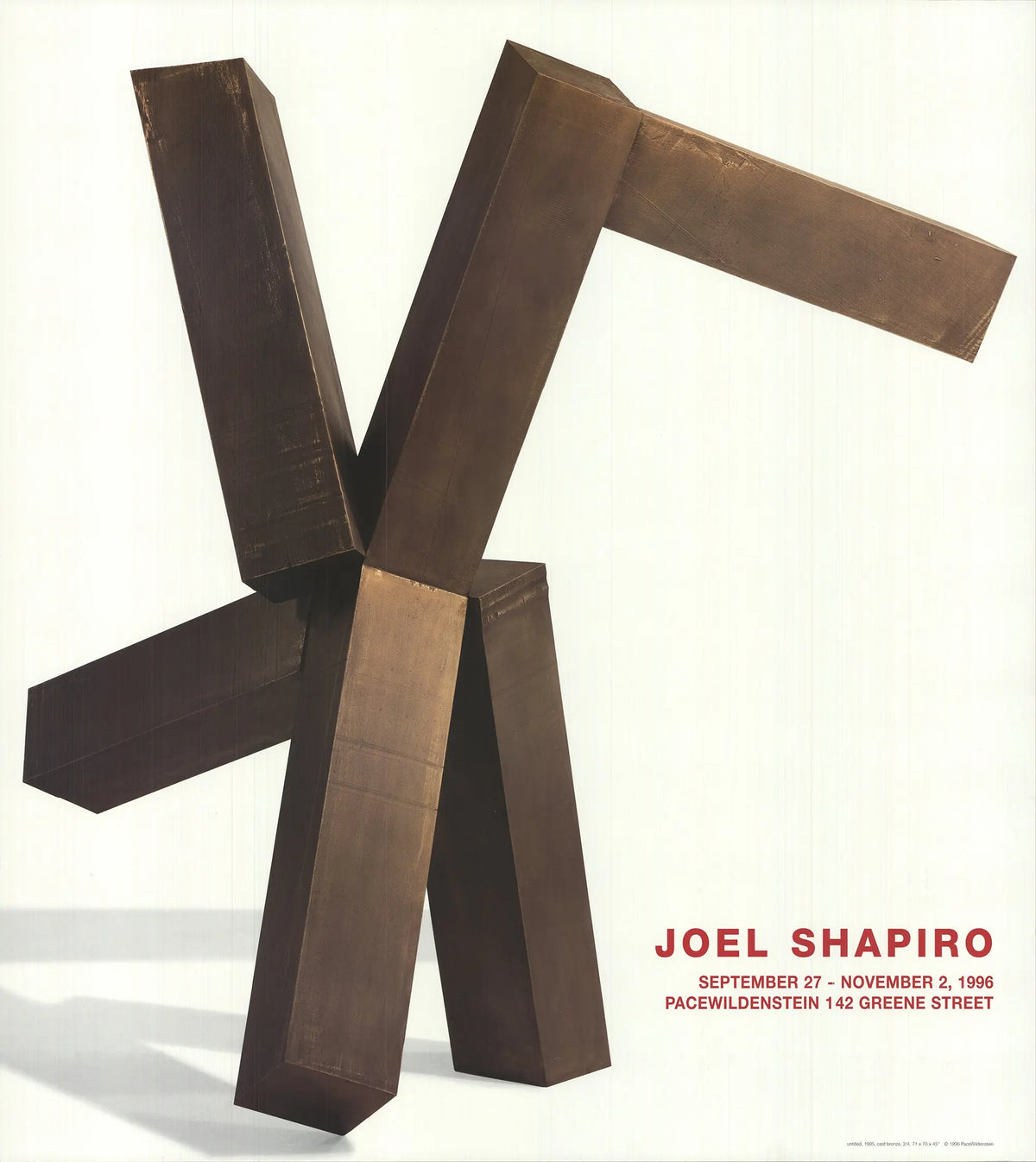 Joel Shapiro Untitled 1995 original exhibition offset lithograph art poster featuring abstract sculpture design