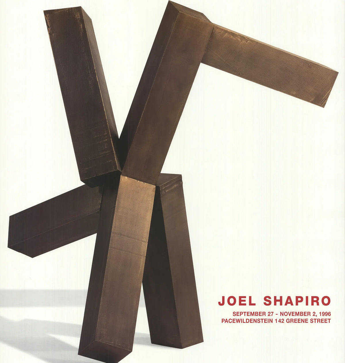 Joel Shapiro Untitled 1995 original exhibition offset lithograph art poster featuring abstract sculpture design