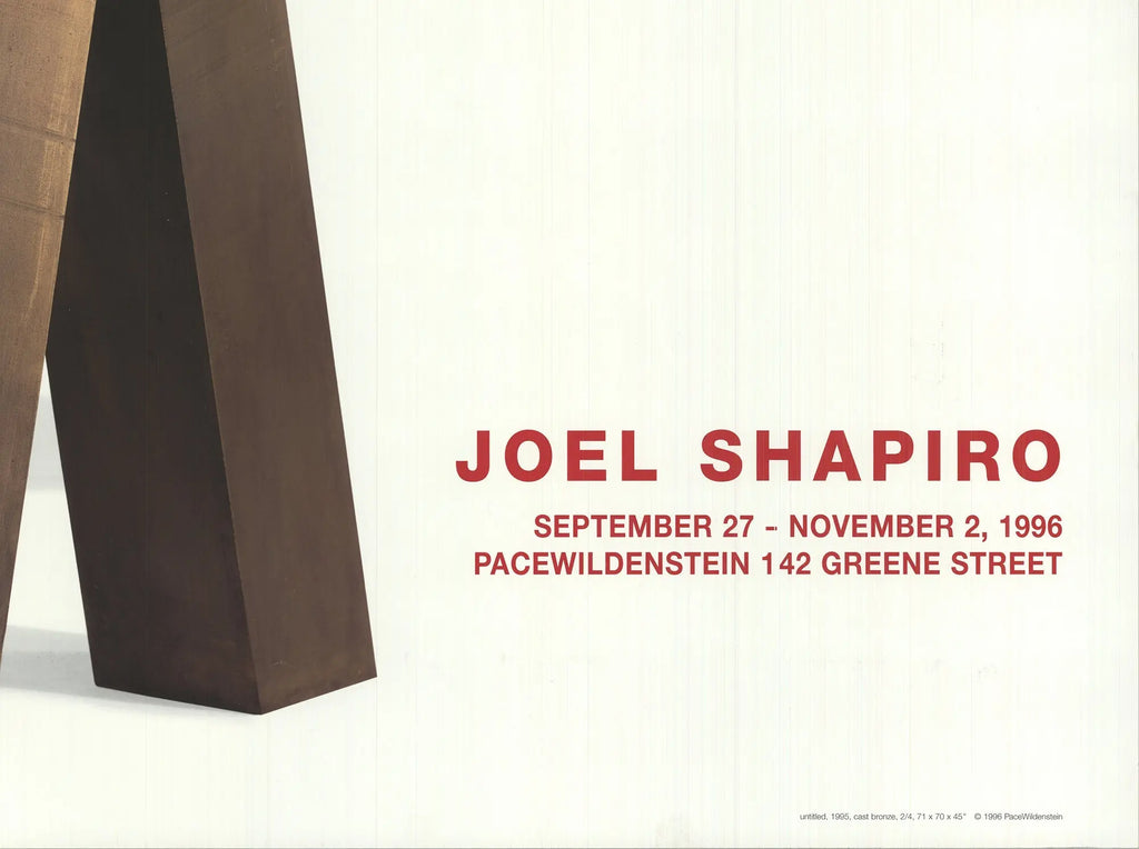 Joel Shapiro Untitled 1995 original exhibition offset lithograph art poster featuring abstract sculpture imagery and bold graphic design.
