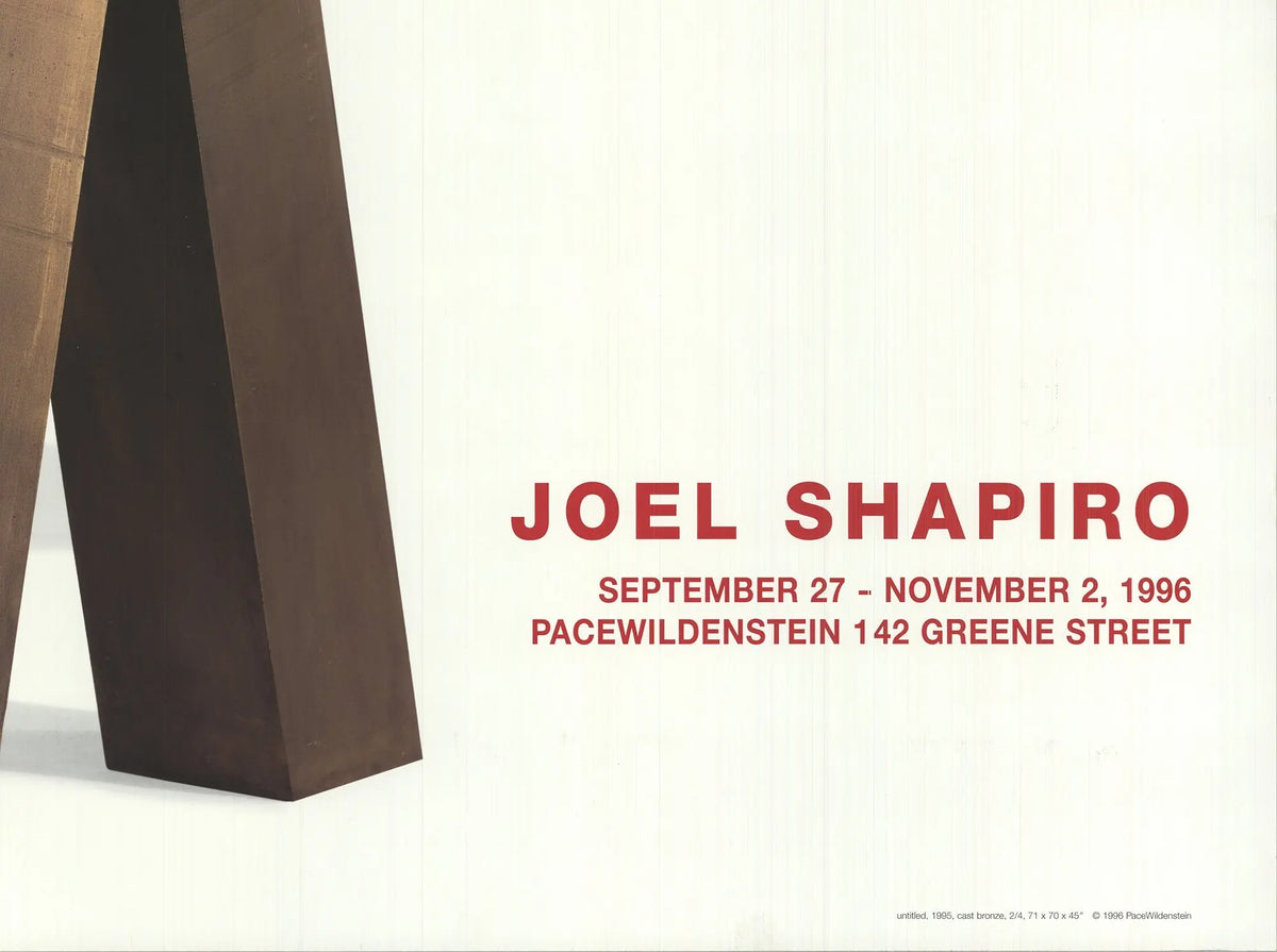 Joel Shapiro Untitled 1995 original exhibition offset lithograph art poster featuring abstract sculpture imagery and bold graphic design.