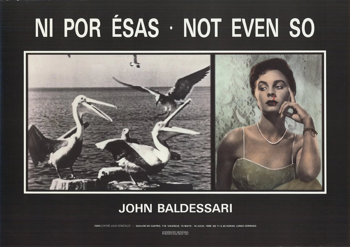 John Baldessari Not Even So Original 1989 exhibition lithograph poster featuring abstract artwork and bold typography.