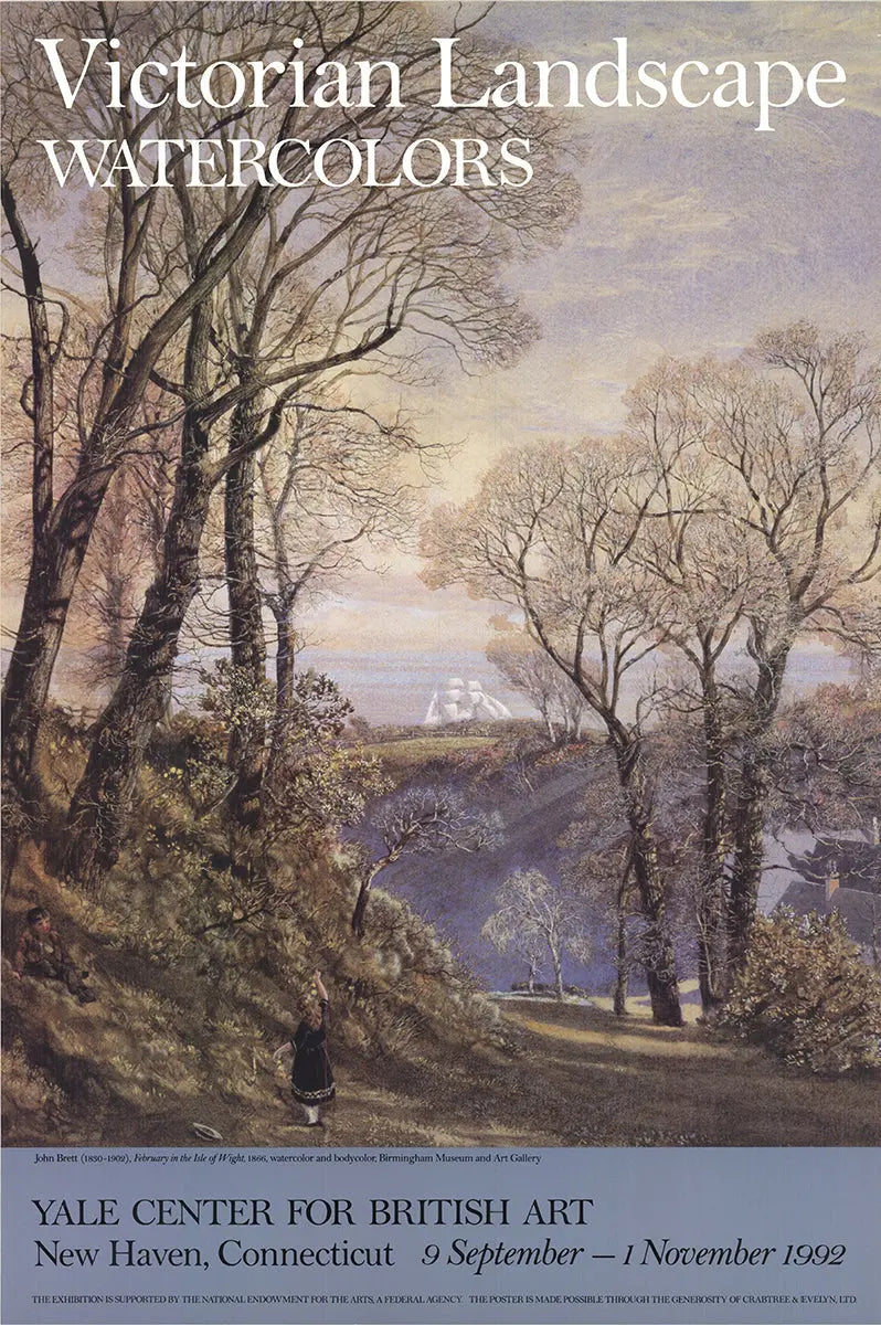 John Brett February Isle of Wight exhibition art print poster showing a detailed landscape scene with vibrant colors and natural scenery.
