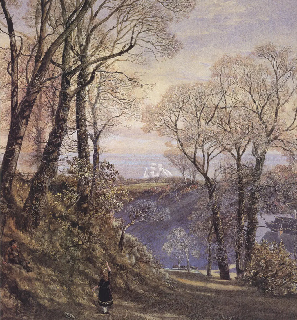 John Brett February Isle of Wight exhibition art print poster showing a detailed landscape scene with vibrant colors.