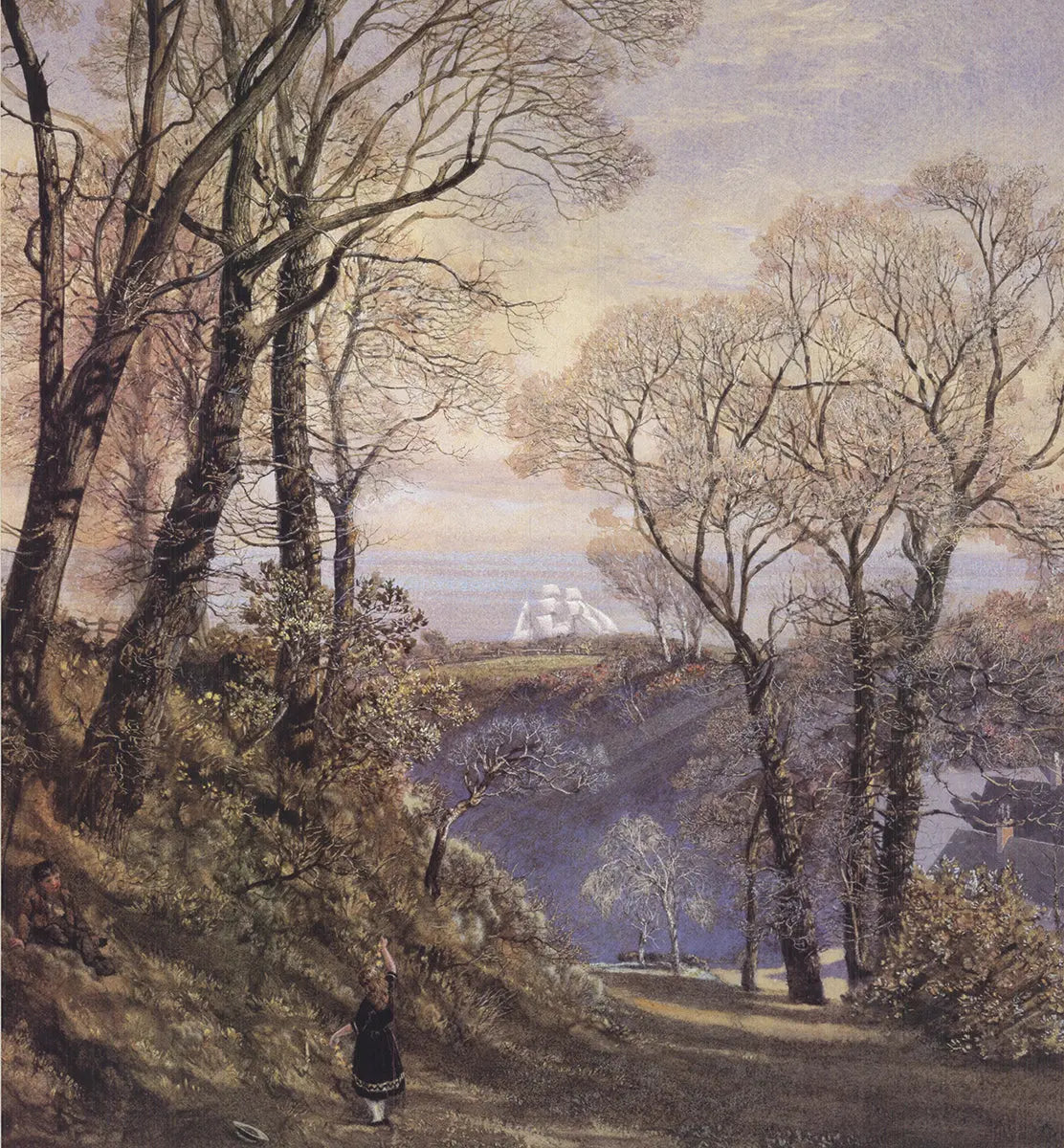 John Brett February Isle of Wight exhibition art print poster showing a detailed landscape scene with vibrant colors.
