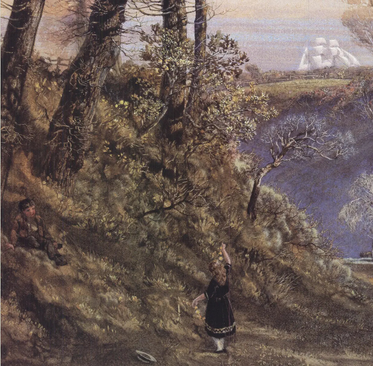 John Brett February Isle of Wight exhibition art print poster showing a detailed landscape scene with trees and coastal views.