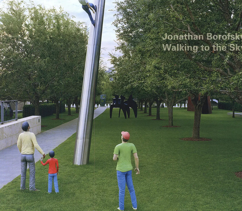 Jonathan Borofsky Walking to the Sky 1990 poster featuring artwork from the Nasher Sculpture Center exhibition.