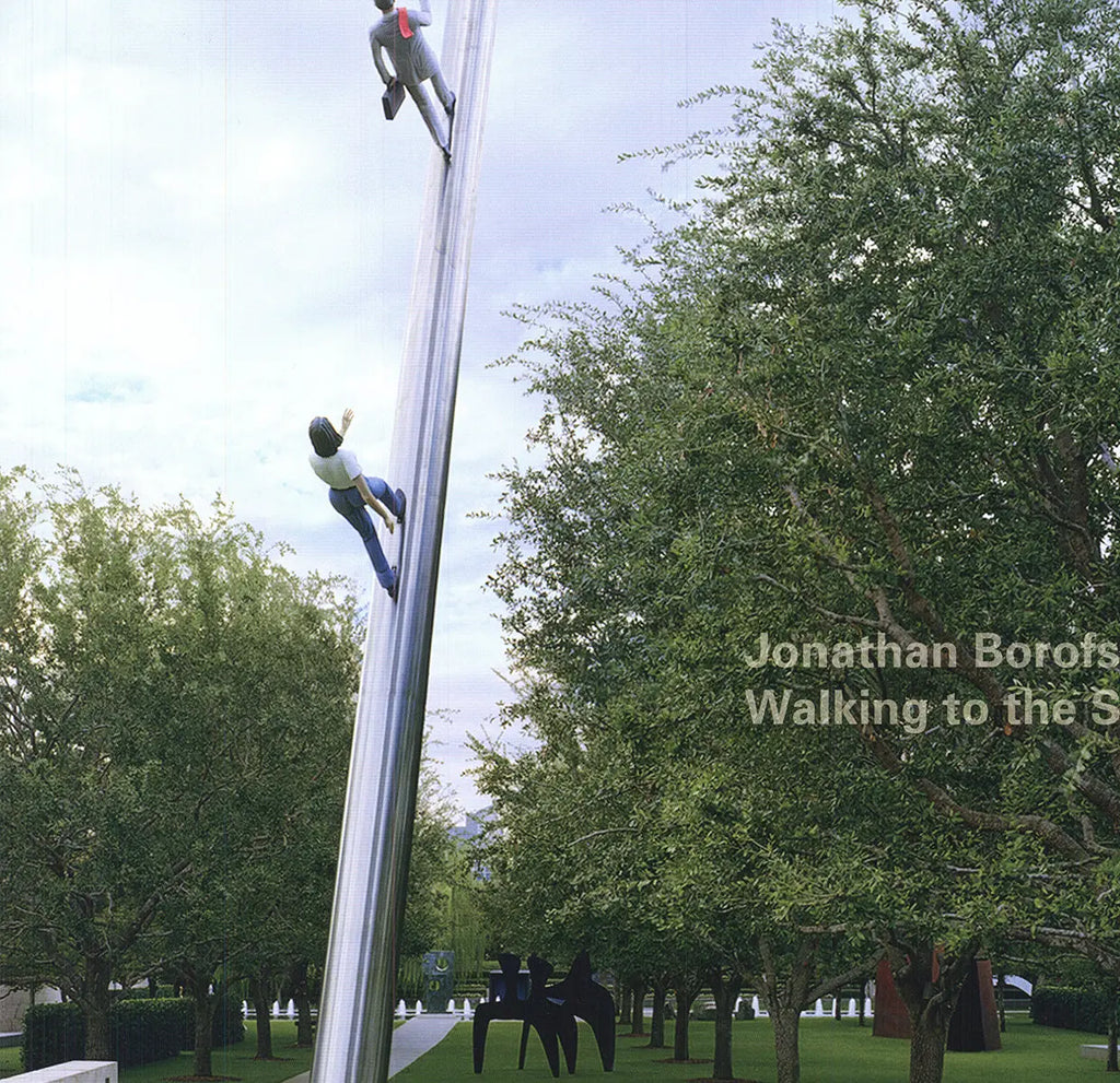 Jonathan Borofsky Walking to the Sky 1990 poster featuring the sculpture by Jonathan Borofsky at Nasher Sculpture Center.