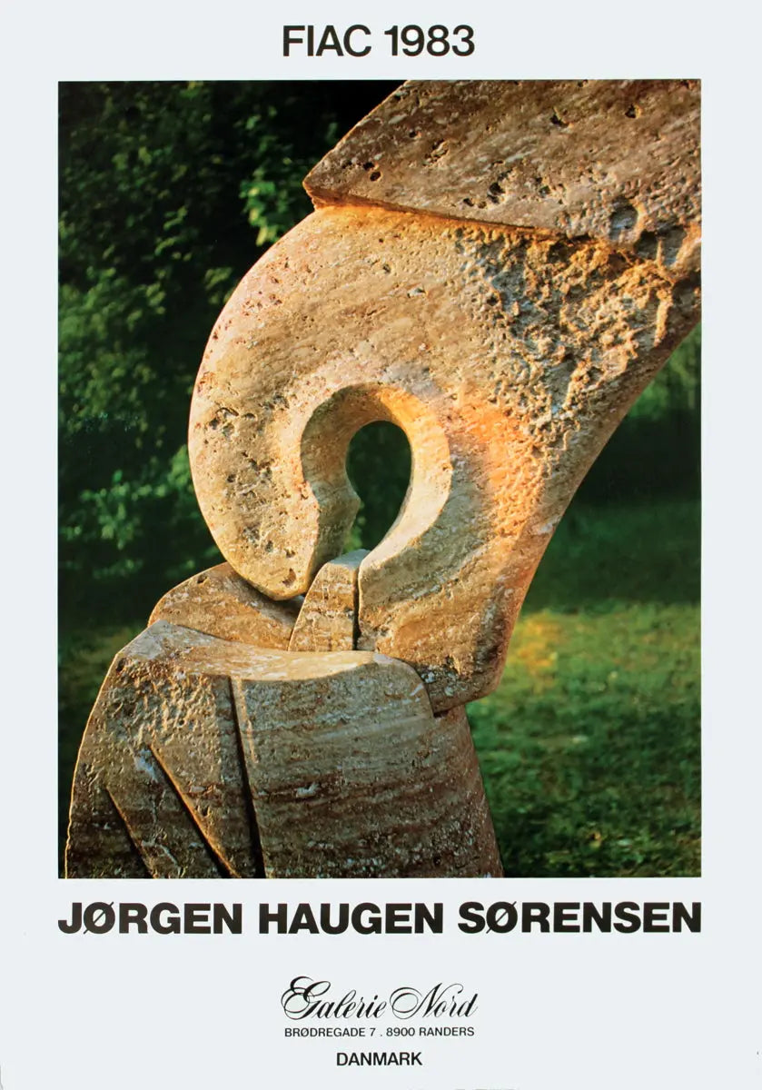 Vintage Jorgen Haugen Sorensen FIAC 1983 lithograph poster, showcasing abstract artwork from the exhibition.