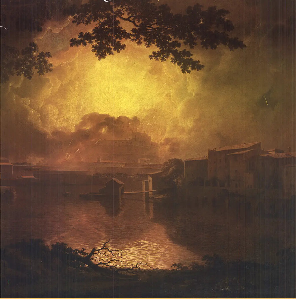 Joseph Wright Firework Display at Castel S. Angelo Rome exhibition poster showing vibrant fireworks over historic site