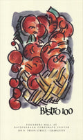 Judy Rifka Bistro 100 original offset lithograph art poster featuring vibrant abstract design and bold colors.