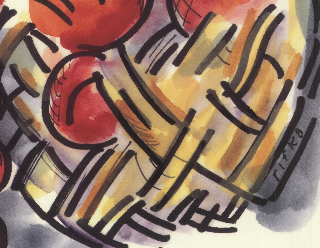 Judy Rifka Bistro 100 original offset lithograph art poster featuring abstract colorful design and bold text.