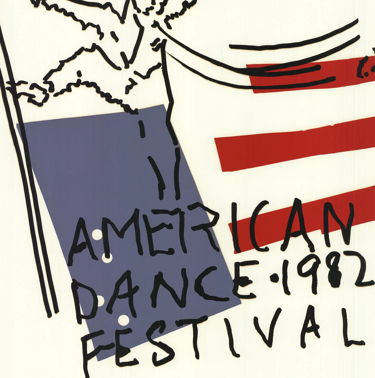 Original Judy Rifka signed limited edition serigraph depicting American Dance Festival 1982, showcasing vibrant abstract artwork.