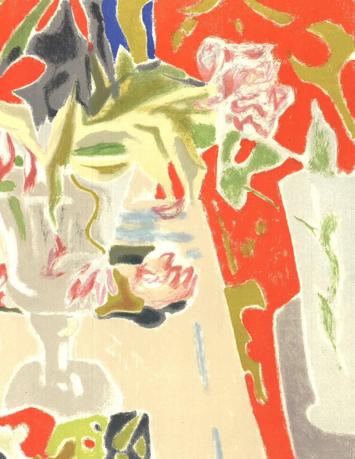 Original Jules Cavailles lithograph exhibition poster for Galliera Museum 1960, showcasing vintage art in vivid detail.