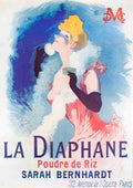 Jules Chéret La Diaphane 1976 Art Nouveau offset lithograph poster featuring vibrant, flowing artistic design and bold colors.
