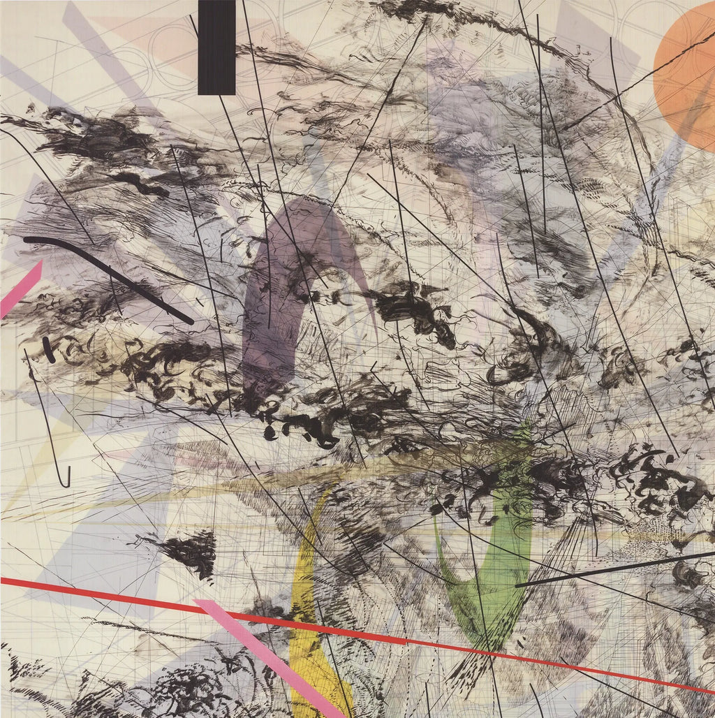 Large offset lithograph exhibition poster by Julie Mehretu titled Easy Dark 2017, featuring abstract dark-toned artwork.
