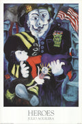 Julio Aguilera Heroes 2002 original offset lithograph art poster print featuring vibrant superhero illustrations.