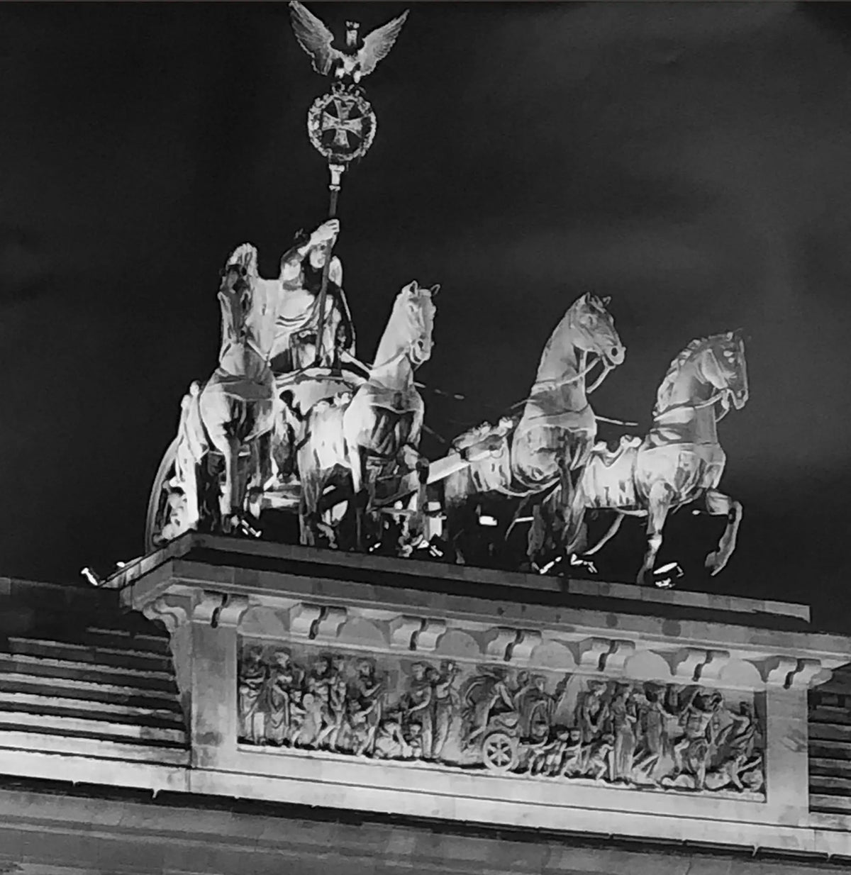 Large Jurgen Held poster print of Brandenburg Gate Berlin, 2000, showcasing detailed artwork of the historic monument.