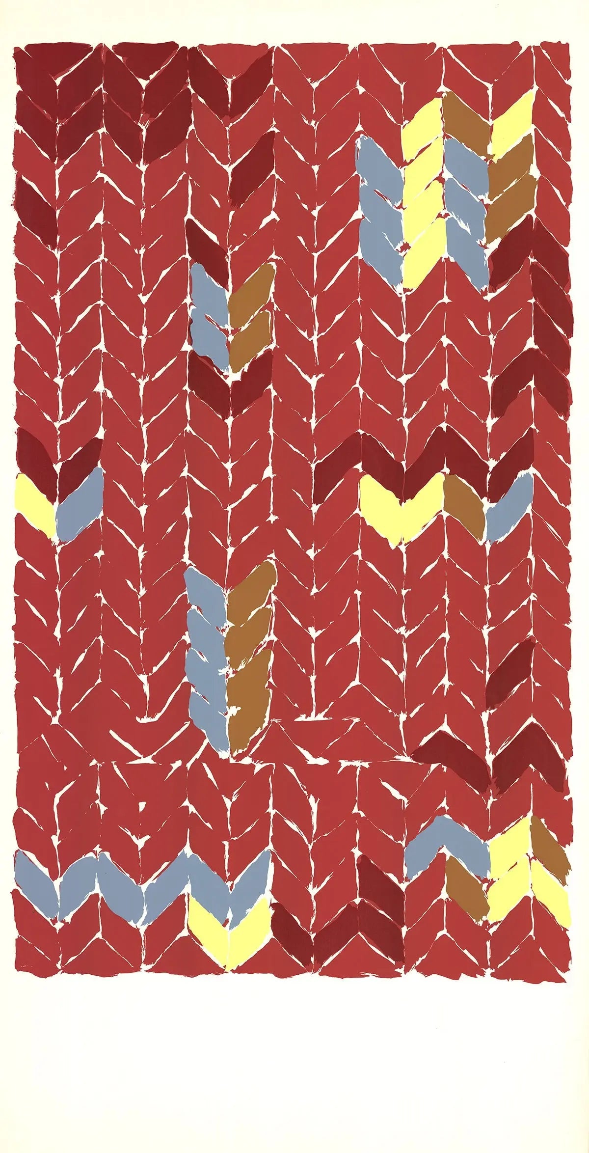 Large Katherine Porter abstract serigraph print of Newport Jazz Festival 1972, vibrant colors and musical inspiration.