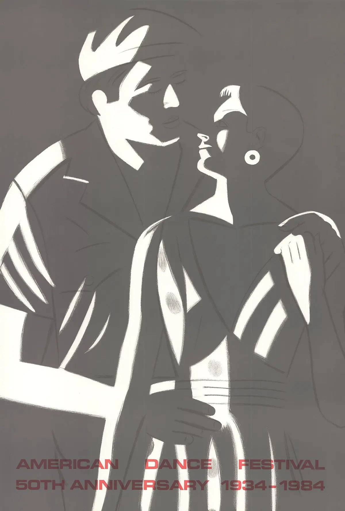 Original Alex Katz Sunset American Dance Festival 1984 lithograph poster showing vibrant colors and abstract figures