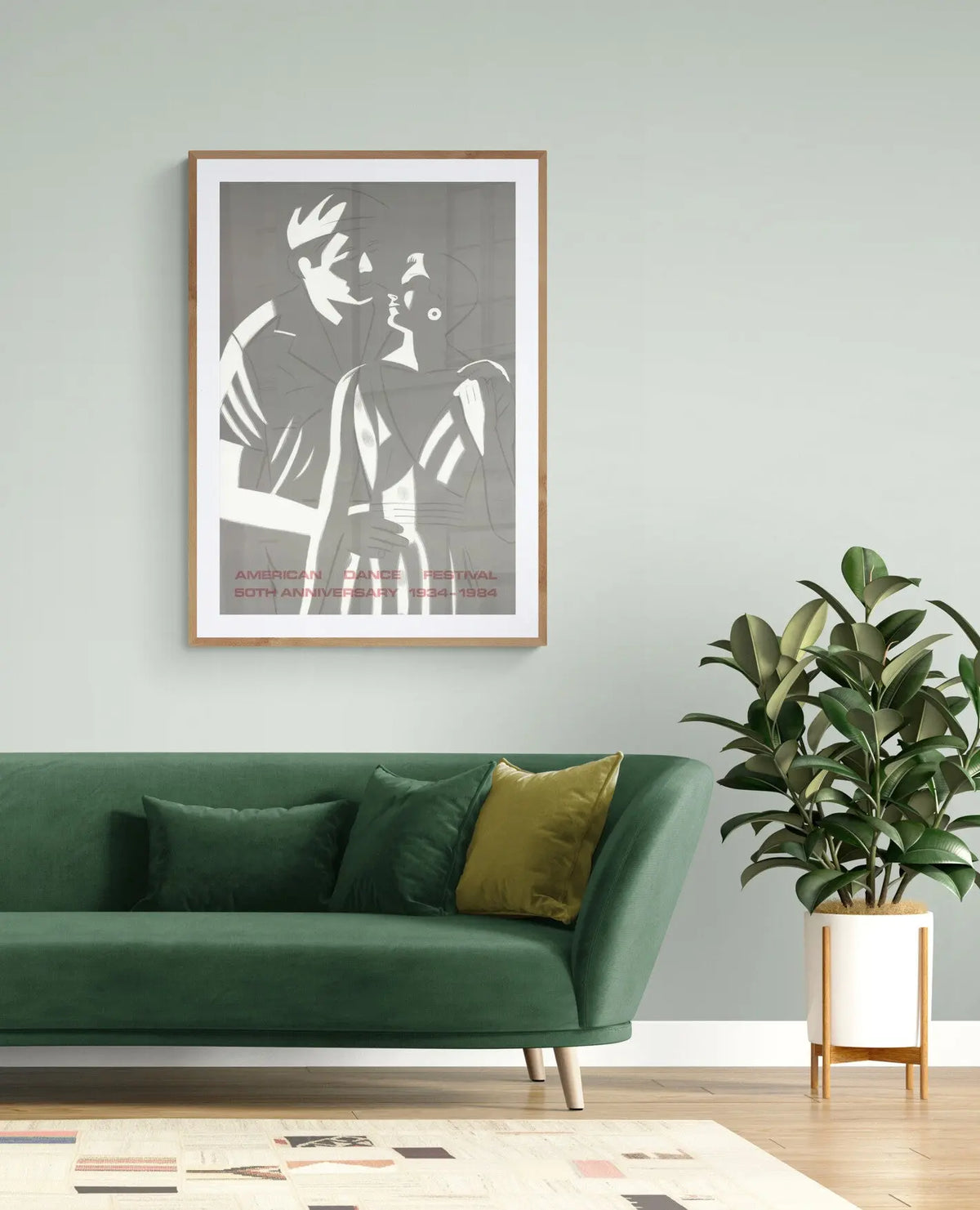 Original Alex Katz Sunset American Dance Festival 1984 lithograph poster showing vibrant sunset colors and abstract dance figures.