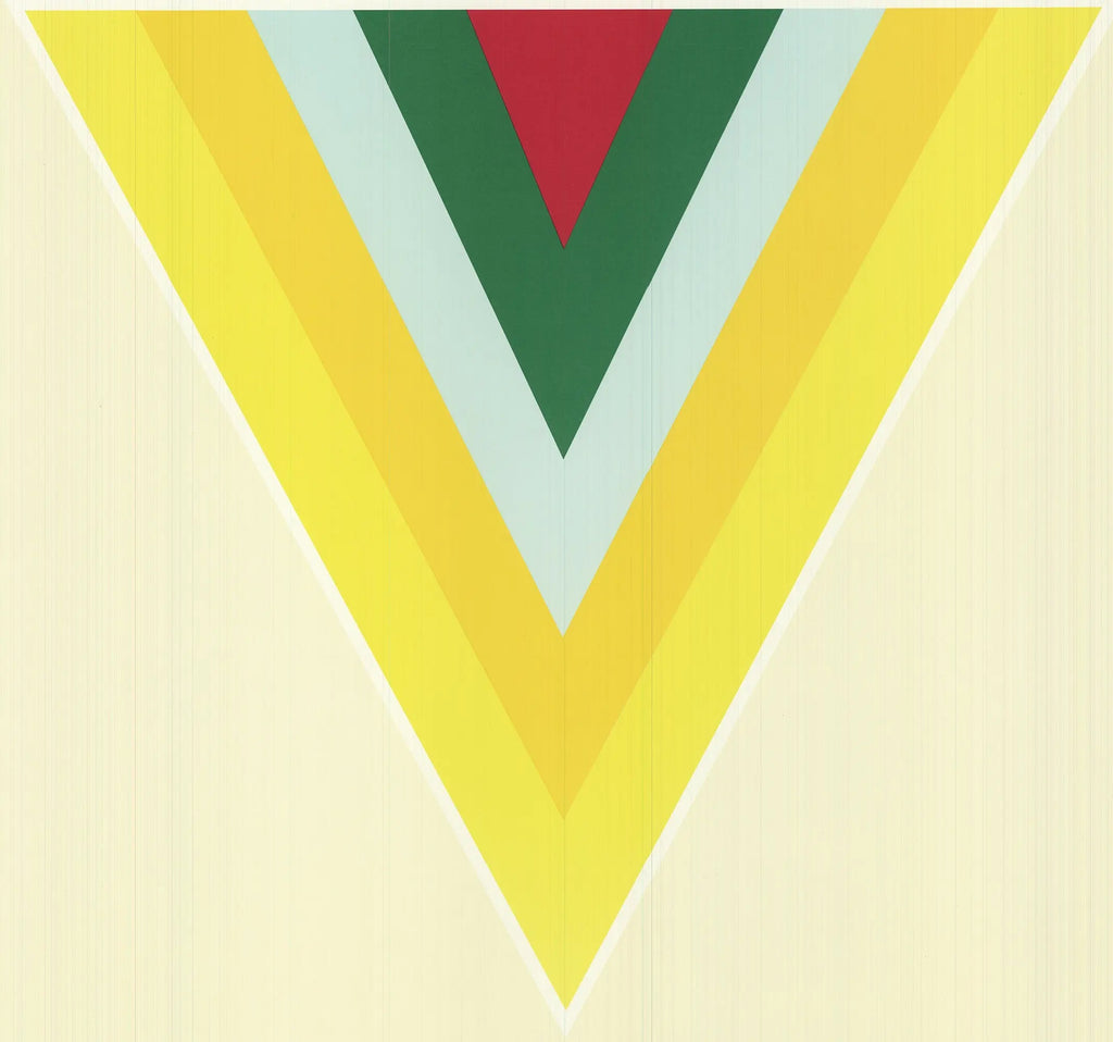 Kenneth Noland Echo 1978 vintage offset lithograph exhibition art poster featuring abstract geometric designs and bold colors.