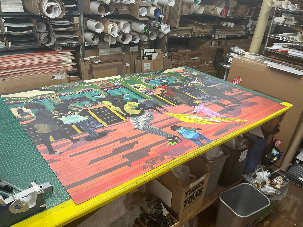 Kerry James Marshall School of Beauty and Culture exhibition poster featuring artwork by Kerry James Marshall.