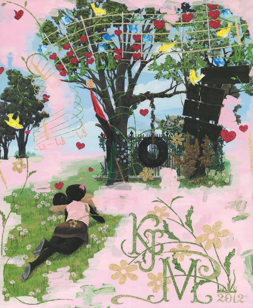 Kerry James Marshall Vignette #14 La La La art print featuring vibrant abstract imagery and bold colors on high-quality paper.