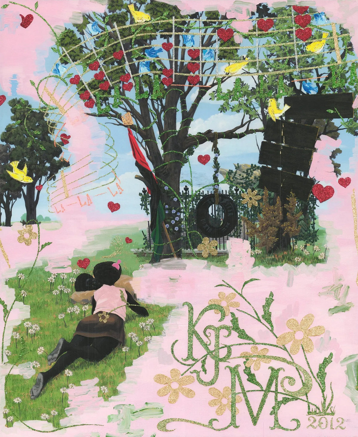Kerry James Marshall Vignette #14 La La La art print featuring vibrant abstract imagery and bold colors on high-quality paper.