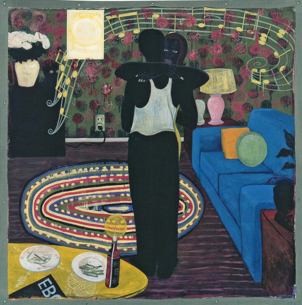 Original Kerry James Marshall Slow Dance 2025 Royal Academy exhibition art poster featuring vibrant colors and abstract figures.