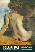 R.B. Kitaj Pastels and Drawings 1980 Marlborough Exhibition art poster showing colorful abstract artwork and sketches.