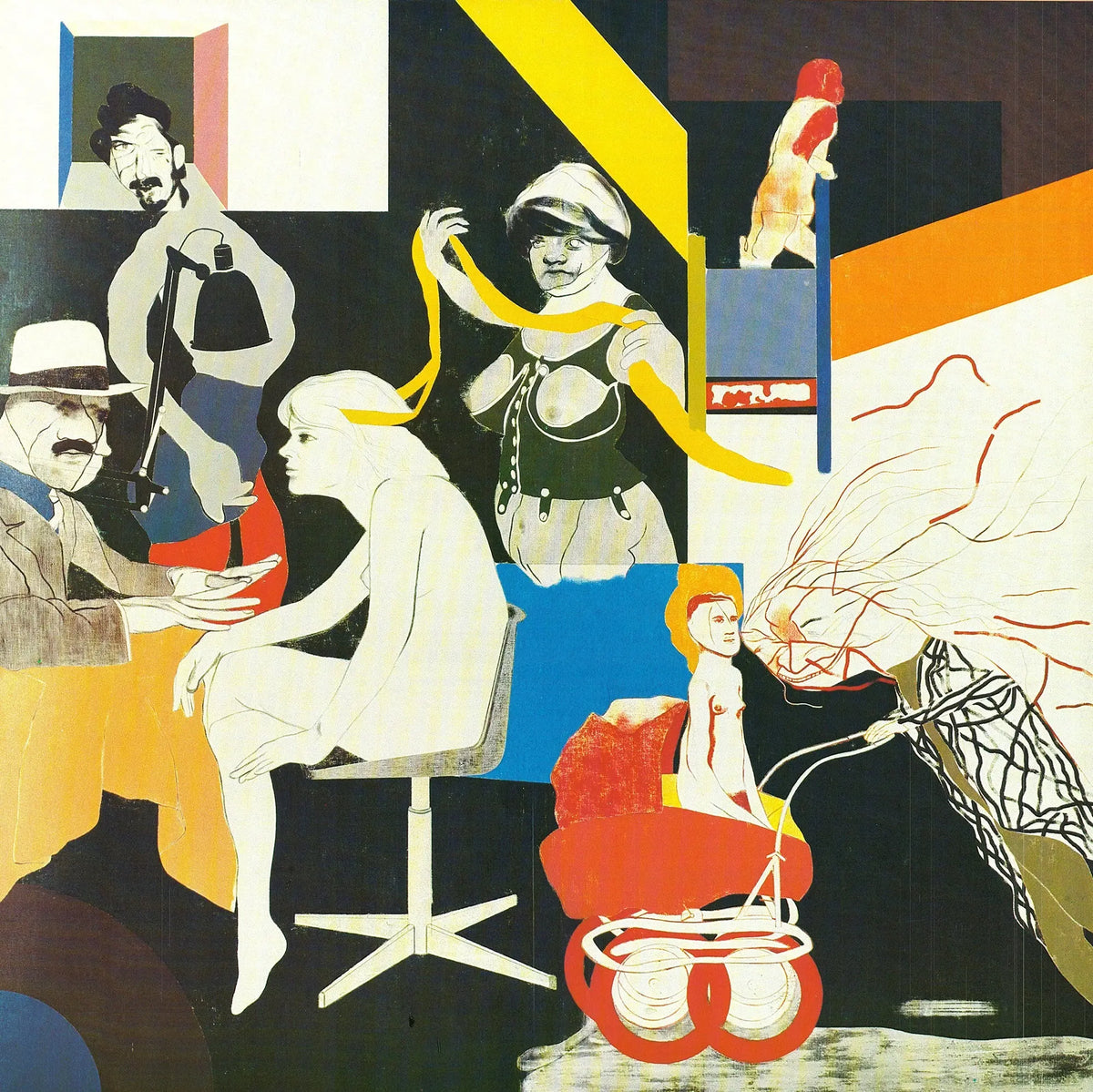 Original R.B. Kitaj The Ohio Gang 1981 offset lithograph exhibition poster showing vibrant artwork and bold typography.