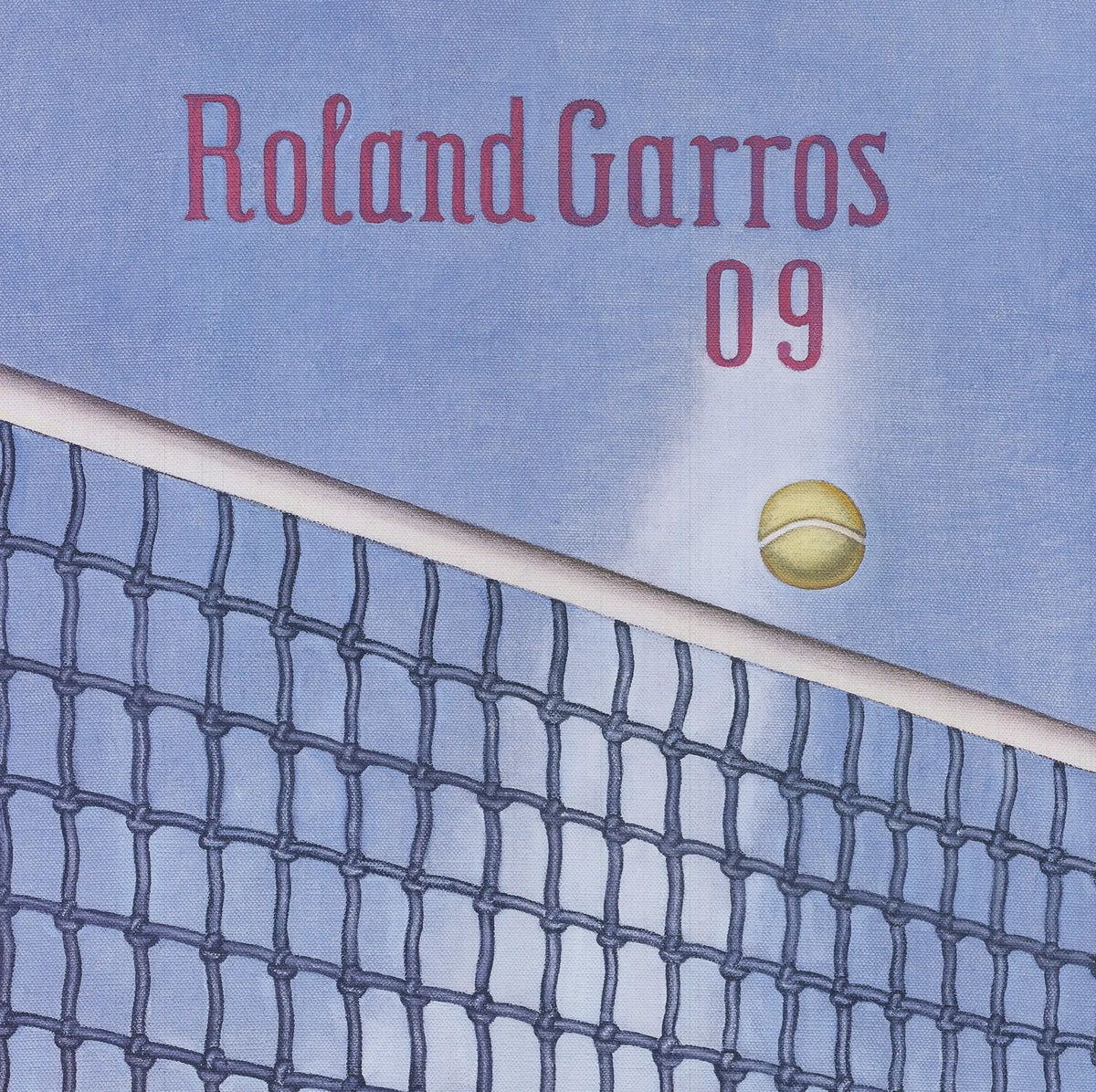 Original Konrad Klapheck Roland Garros French Open 2009 official art poster featuring abstract design and vibrant colors.