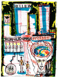 Klaus Geissler Plus Value 1967 original Situationist lithograph print showing abstract shapes and bold colors on paper.