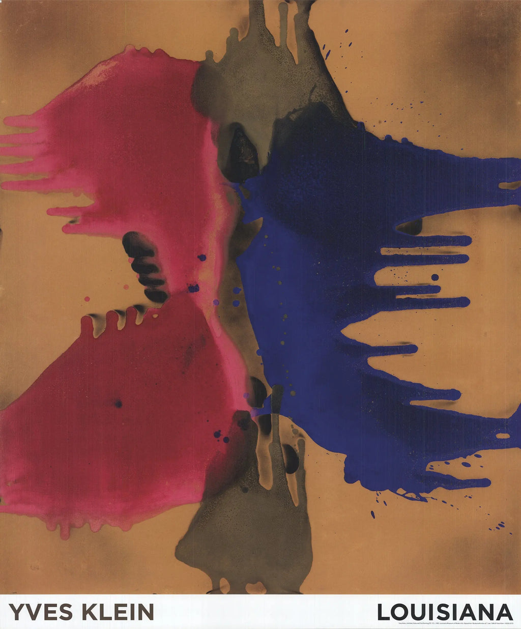 Yves Klein Coloured Fire painting offset lithograph museum poster featuring vibrant abstract fire design by Klein.