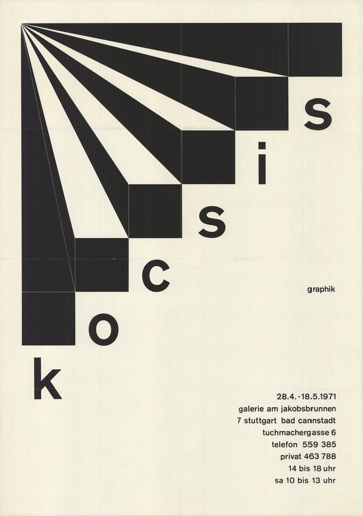 Original Imre Kocsis Graphik 1971 lithograph poster from the exhibition, featuring abstract artwork by the Hungarian artist.