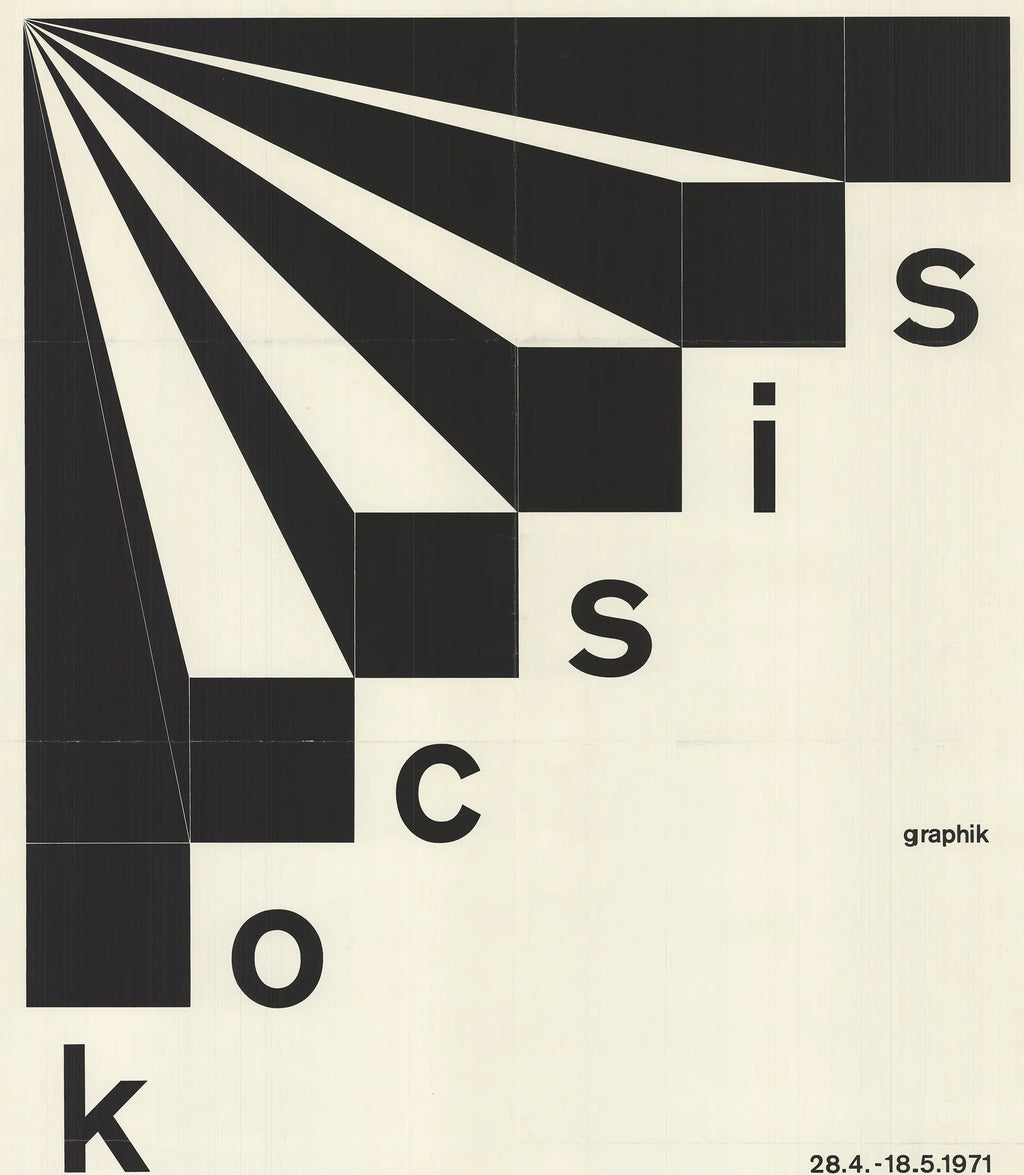 Original Imre Kocsis Graphik 1971 lithograph poster from the exhibition, featuring abstract artwork by the artist.