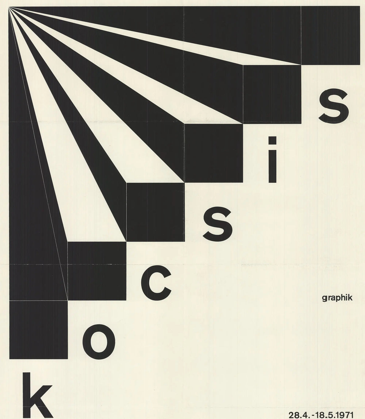 Original Imre Kocsis Graphik 1971 lithograph poster from the exhibition, featuring abstract artwork by the artist.