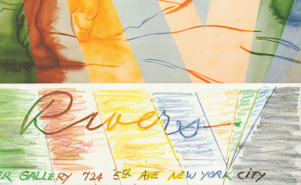 Vintage Larry Rivers Robert Miller Gallery 1977 art poster showcasing abstract and figurative artwork from the exhibition.