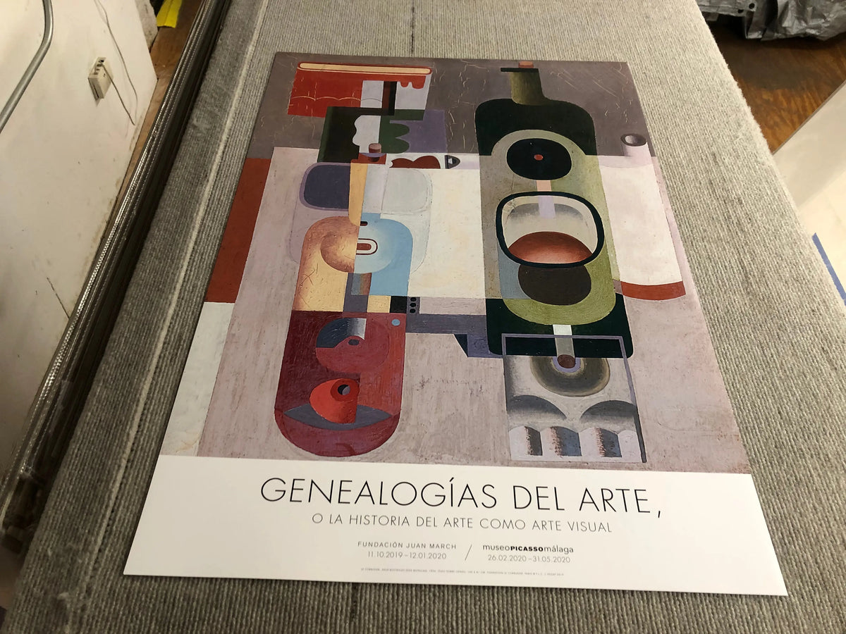 Le Corbusier Deux Bouteilles exhibition offset lithograph art poster featuring modernist bottle design and abstract artwork.
