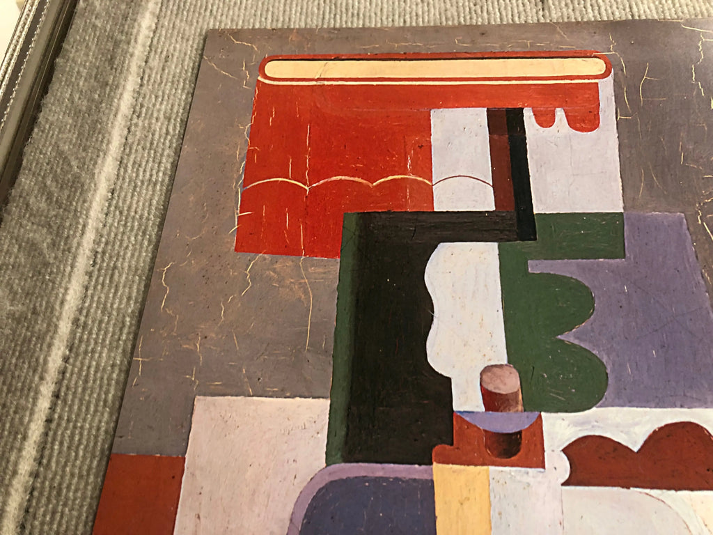 Le Corbusier Deux Bouteilles exhibition offset lithograph art poster showing abstract bottle designs in muted tones.