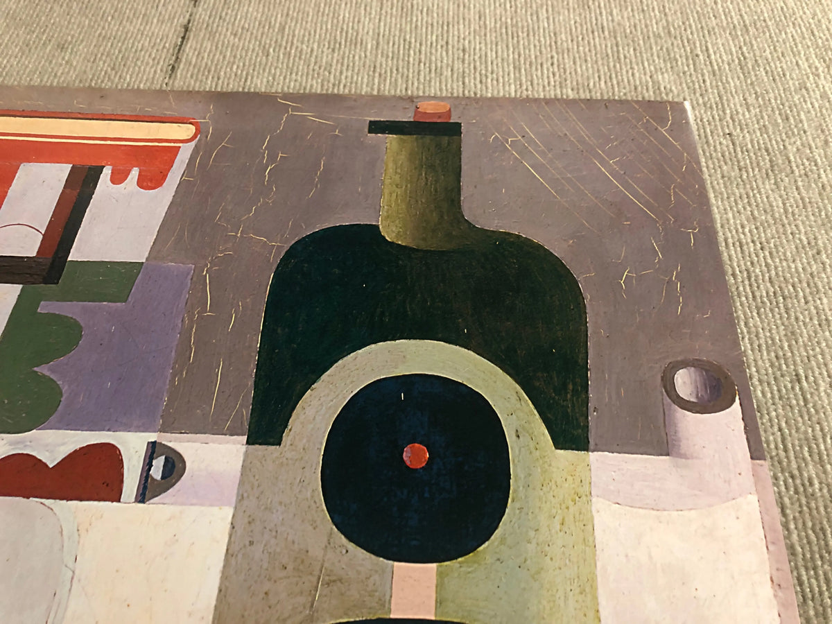 Le Corbusier Deux Bouteilles exhibition offset lithograph art poster featuring modern abstract bottle designs.