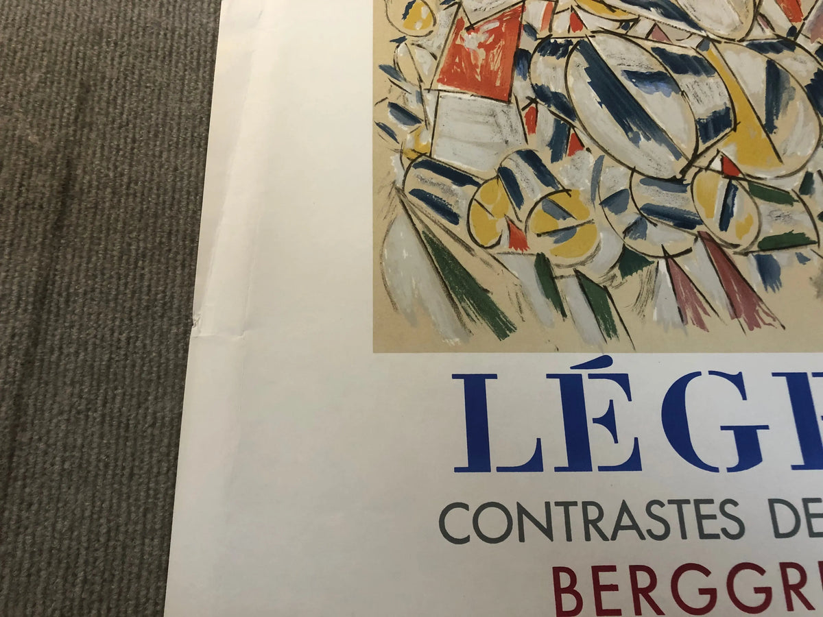Fernand Leger Contrastes de Formes 1962 lithograph exhibition poster featuring bold shapes and vibrant colors by Leger.