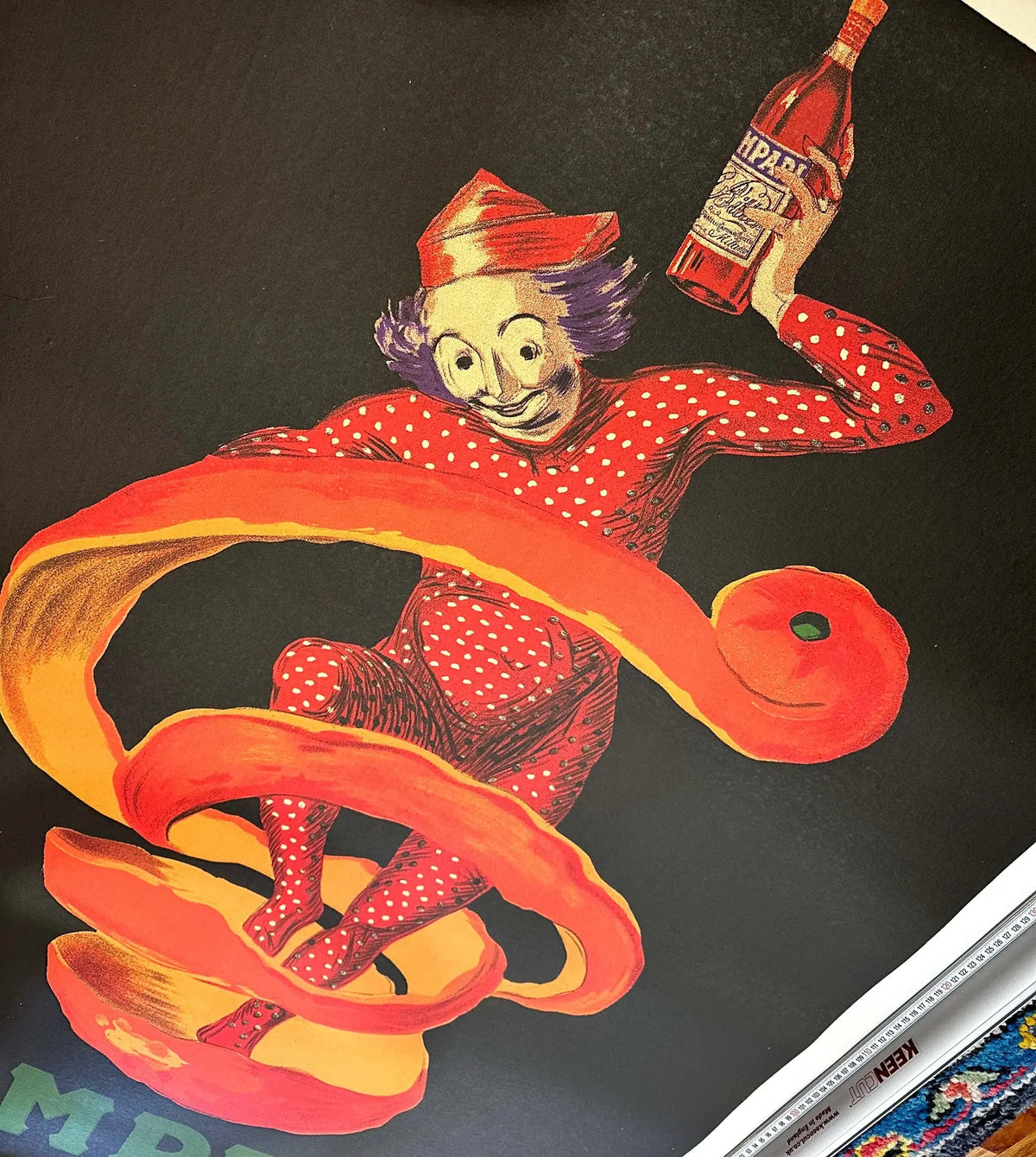 Vintage 1950s Campari L’Aperitivo poster by Leonetto Cappiello featuring bold graphic design and vibrant colors.