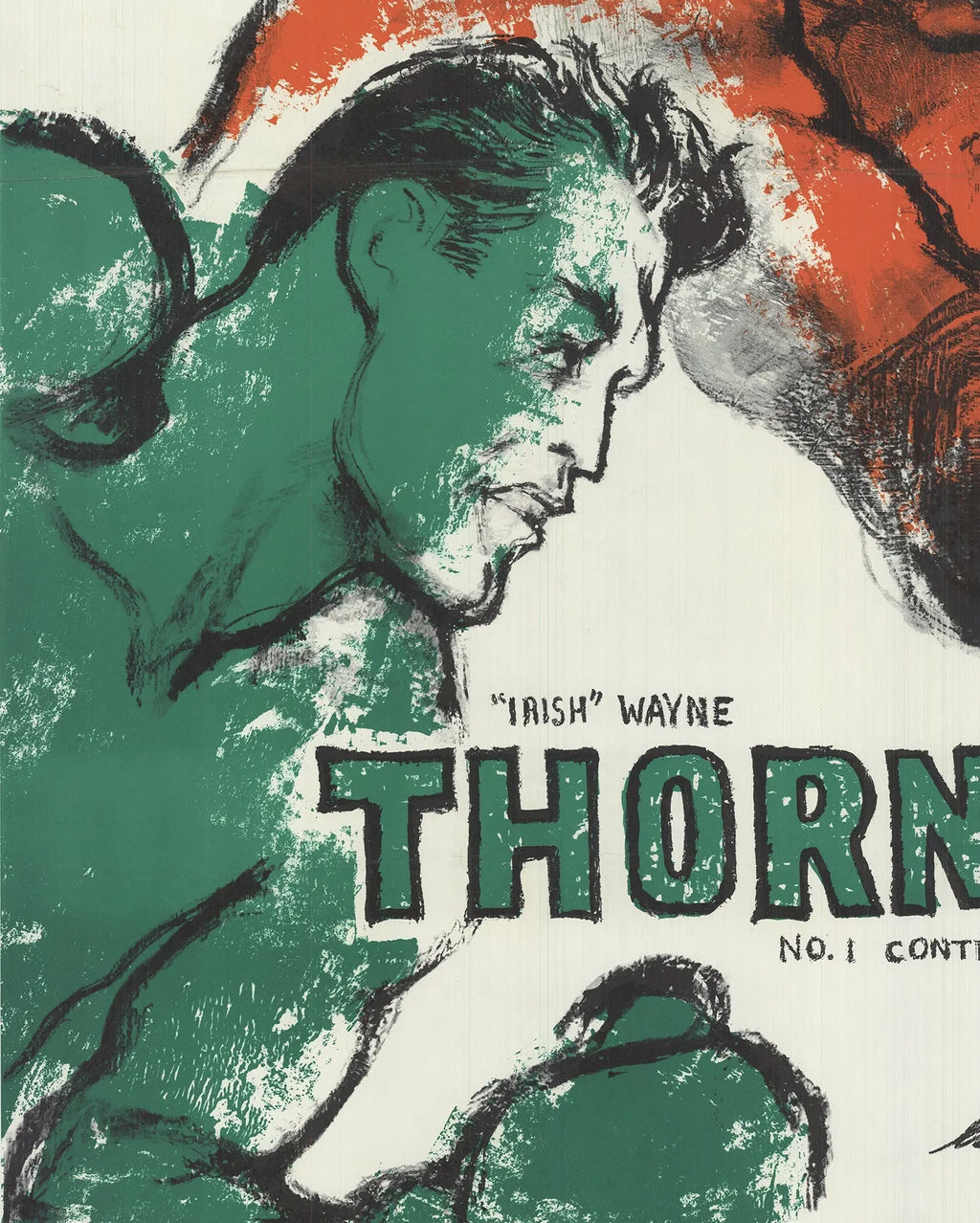 LeRoy Neiman boxing poster featuring Jose Torres vs Wayne Thornton from 1966, colorful serigraph print.