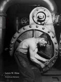 Lewis Hine Powerhouse Mechanic industrial offset lithograph art poster print showing a worker in a factory setting