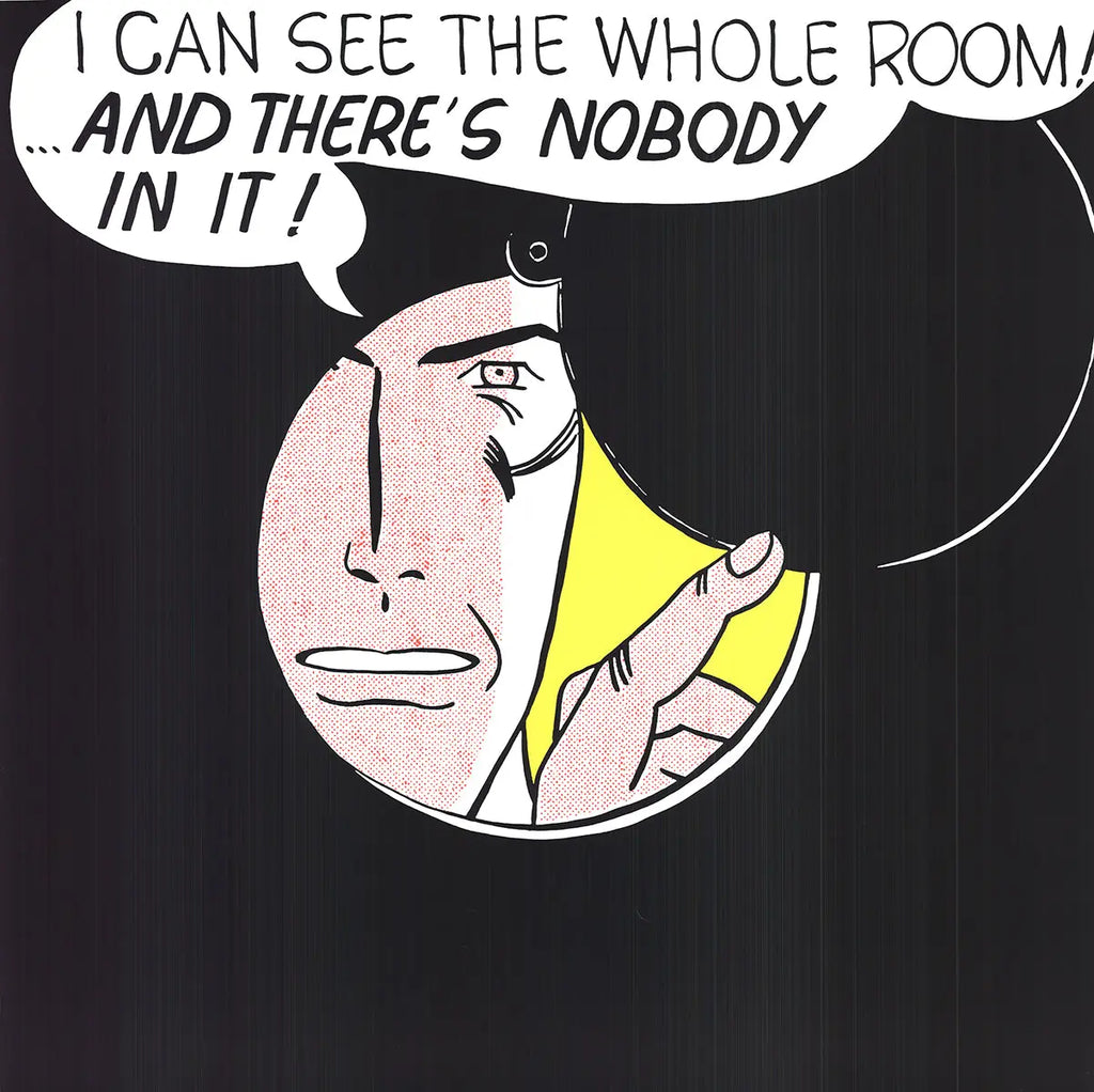 Roy Lichtenstein's 1989 serigraph "I Can See The Whole Room" featuring bold comic-style artwork and vibrant colors.