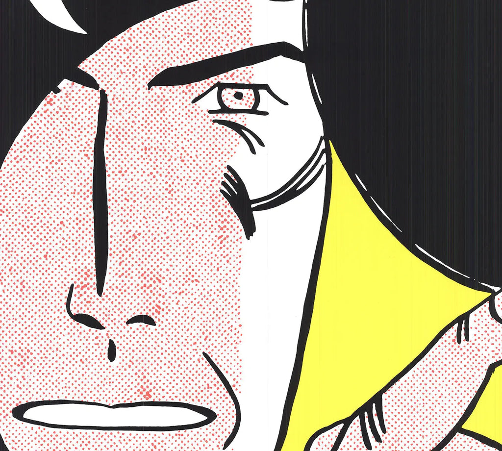 Roy Lichtenstein I Can See The Whole Room 1989 serigraph showing bold comic-style artwork with vivid colors and dynamic composition.