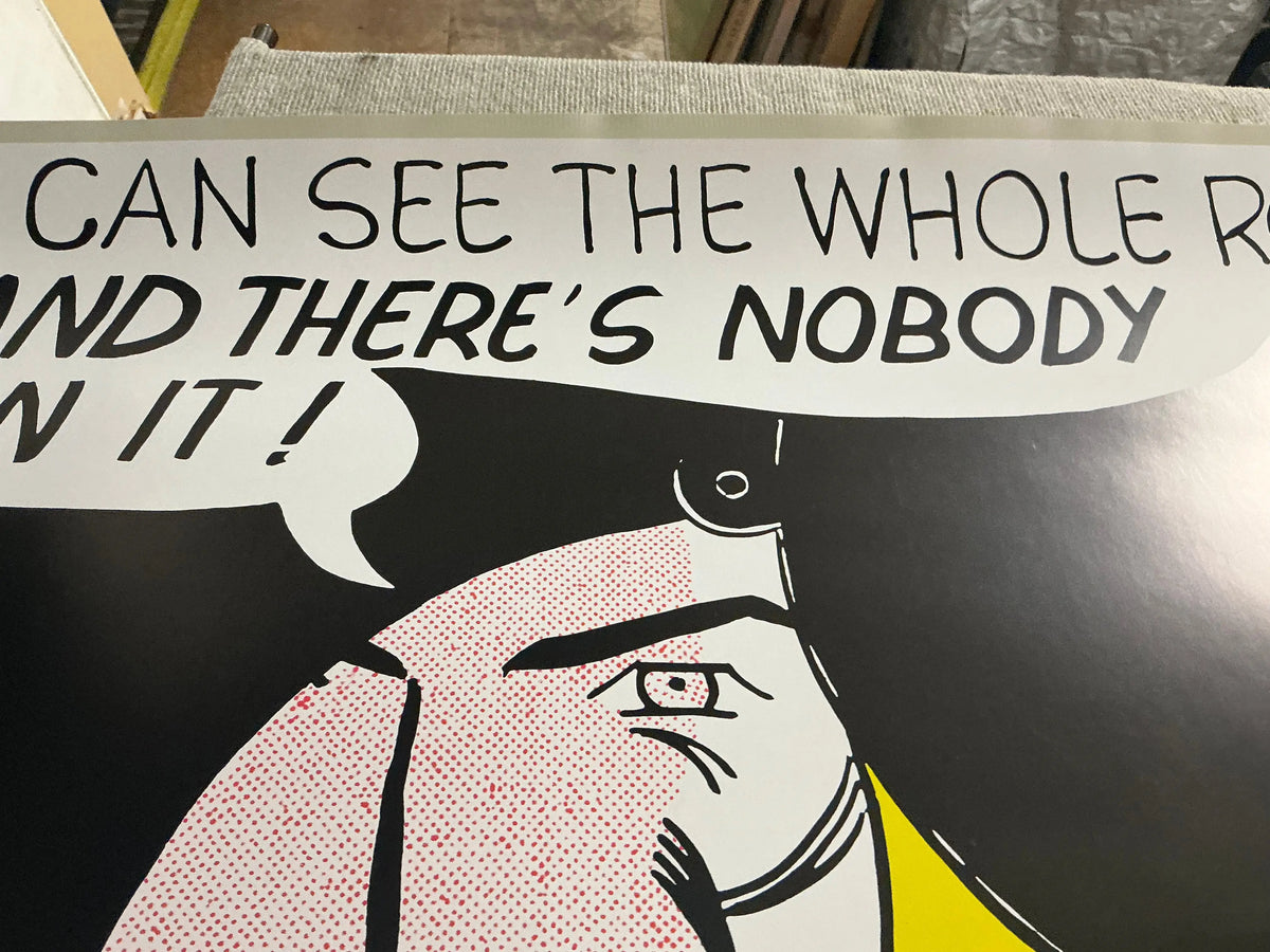 Roy Lichtenstein I Can See The Whole Room 1989 serigraph showing bold comic-style artwork with vibrant colors and dynamic composition.